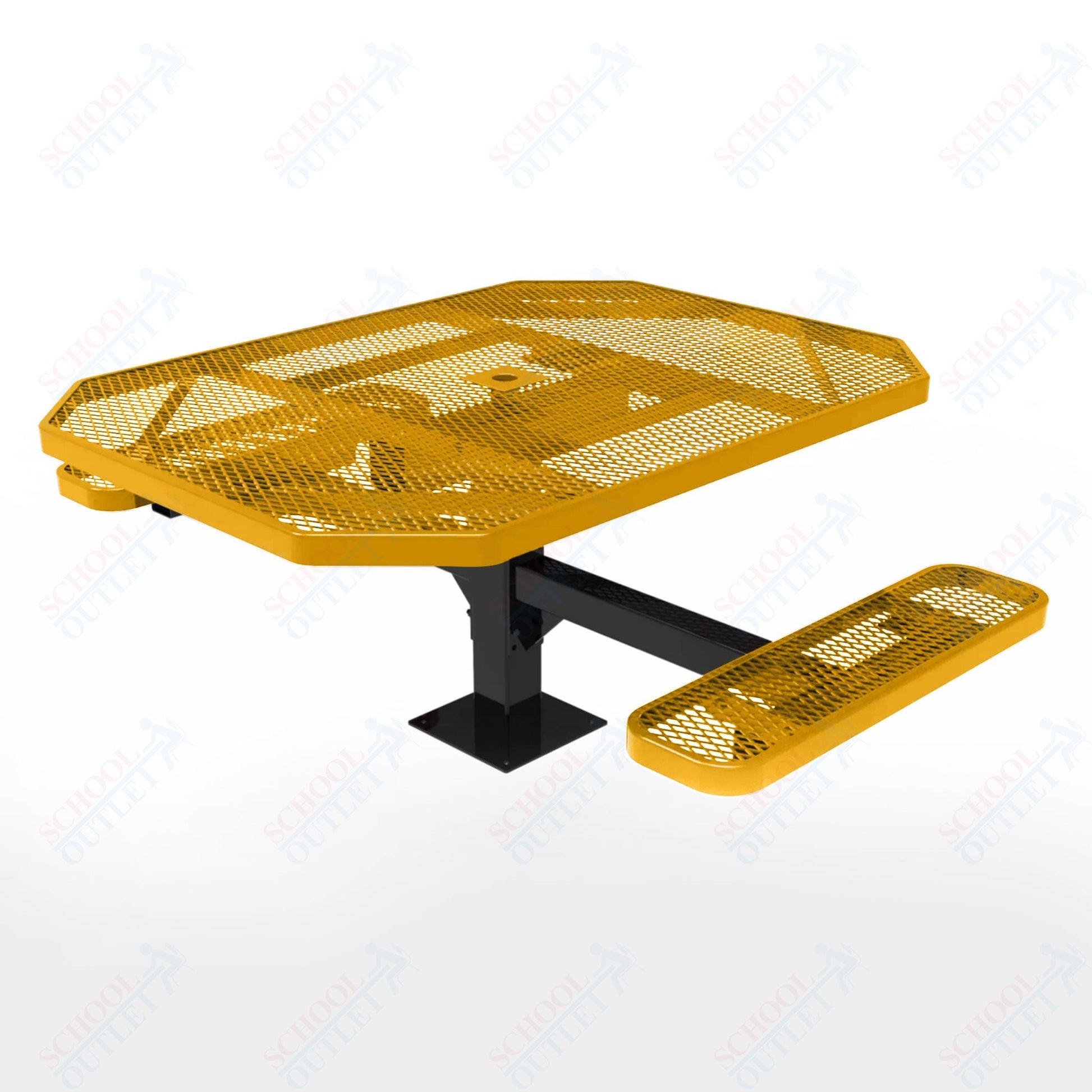 MyTcoat MYT - TOT46 - 17 - 012 46" Octagon Pedestal Picnic Table with Surface Mount, 2 Seat and ADA Accessible (77"W x 63"D x 30"H) - SchoolOutlet