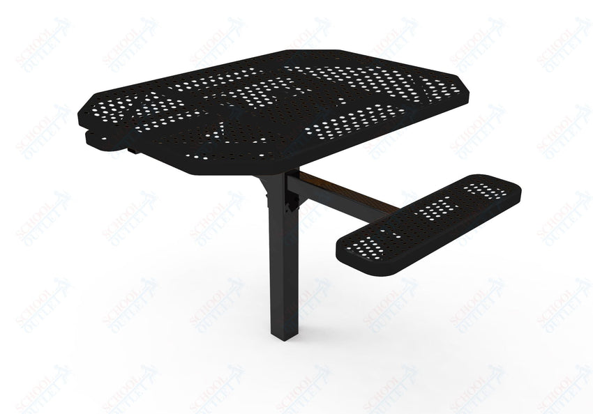 MyTcoat MYT - TOT46 - 16 - 012 46" Octagon Pedestal Picnic Table with Inground Mount, 2 Seat and ADA Accessible (77"W x 63"D x 30''H) - SchoolOutlet