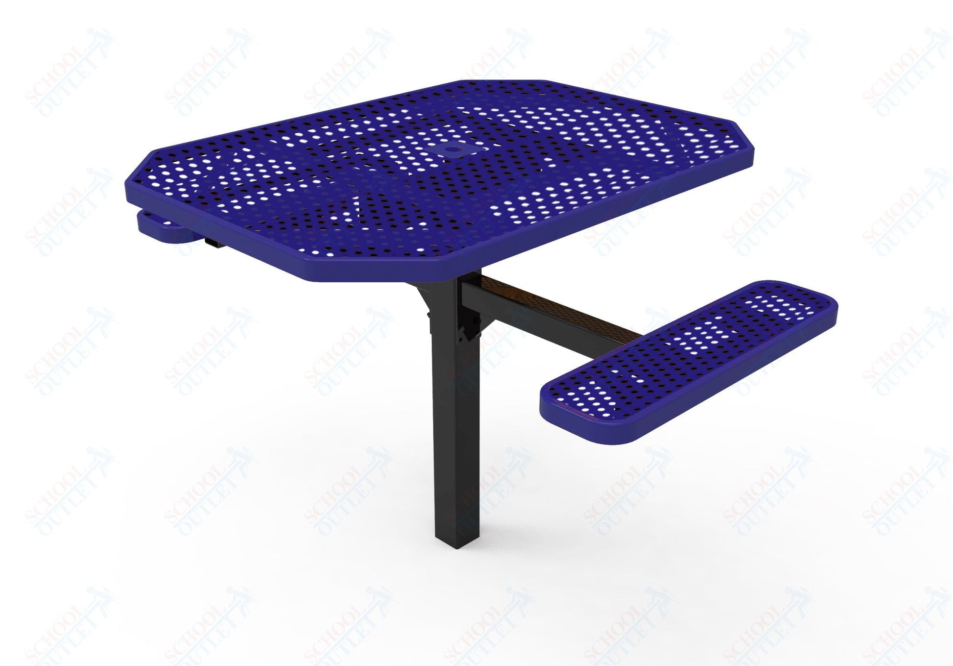 MyTcoat MYT - TOT46 - 16 - 012 46" Octagon Pedestal Picnic Table with Inground Mount, 2 Seat and ADA Accessible (77"W x 63"D x 30''H) - SchoolOutlet