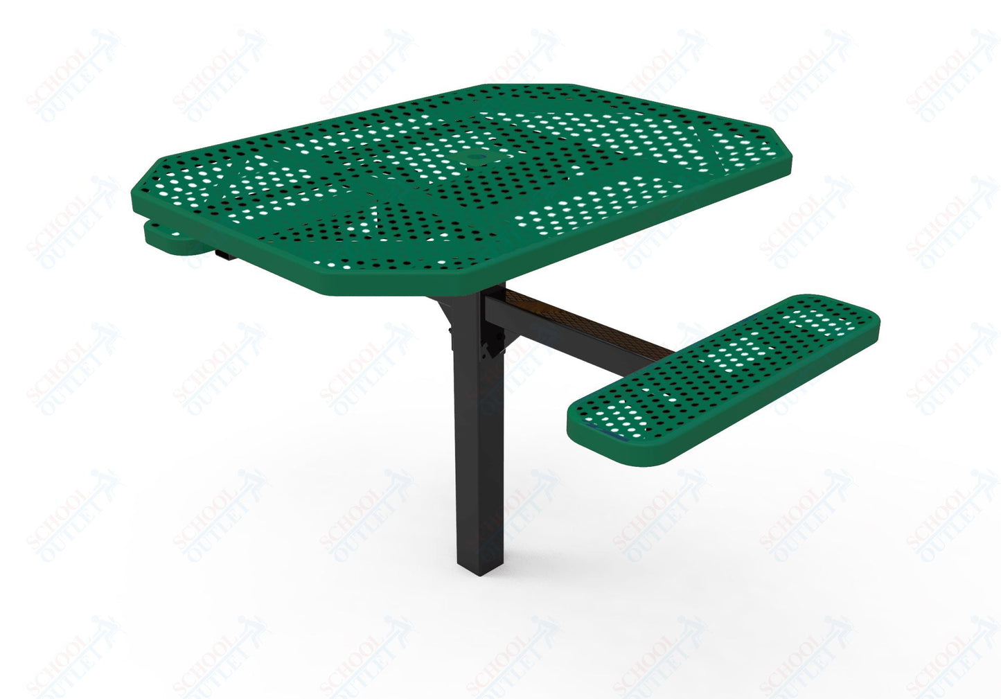MyTcoat MYT - TOT46 - 16 - 012 46" Octagon Pedestal Picnic Table with Inground Mount, 2 Seat and ADA Accessible (77"W x 63"D x 30''H) - SchoolOutlet