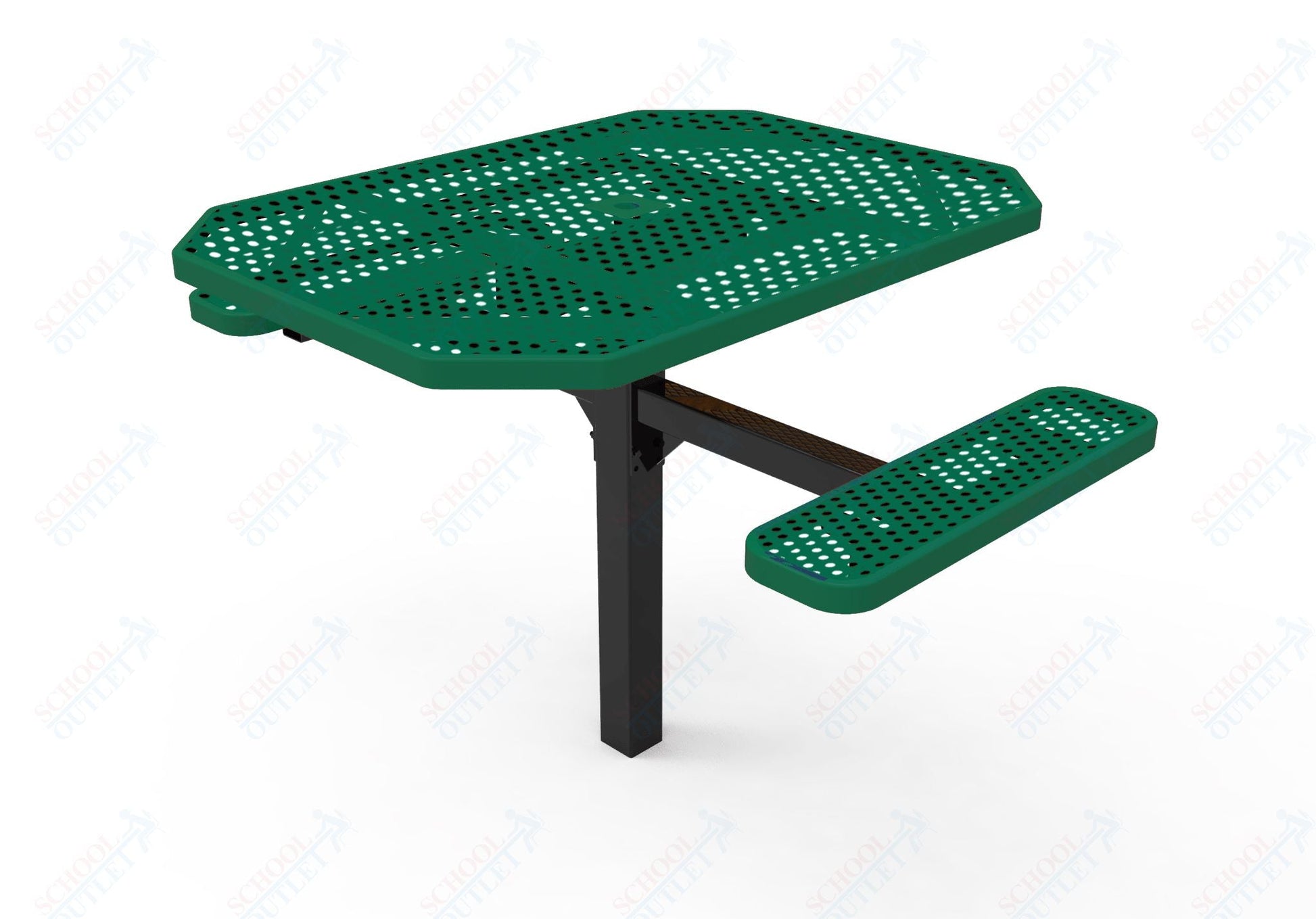 MyTcoat MYT - TOT46 - 16 - 012 46" Octagon Pedestal Picnic Table with Inground Mount, 2 Seat and ADA Accessible (77"W x 63"D x 30''H) - SchoolOutlet