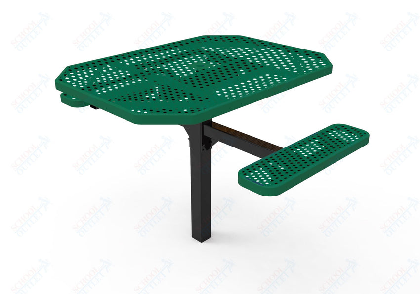 MyTcoat MYT - TOT46 - 16 - 012 46" Octagon Pedestal Picnic Table with Inground Mount, 2 Seat and ADA Accessible (77"W x 63"D x 30''H) - SchoolOutlet