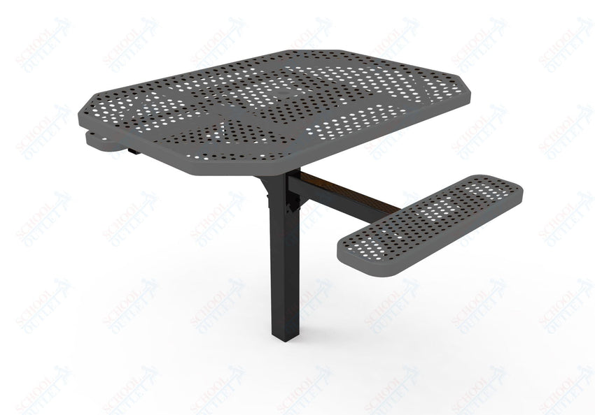 MyTcoat MYT - TOT46 - 16 - 012 46" Octagon Pedestal Picnic Table with Inground Mount, 2 Seat and ADA Accessible (77"W x 63"D x 30''H) - SchoolOutlet