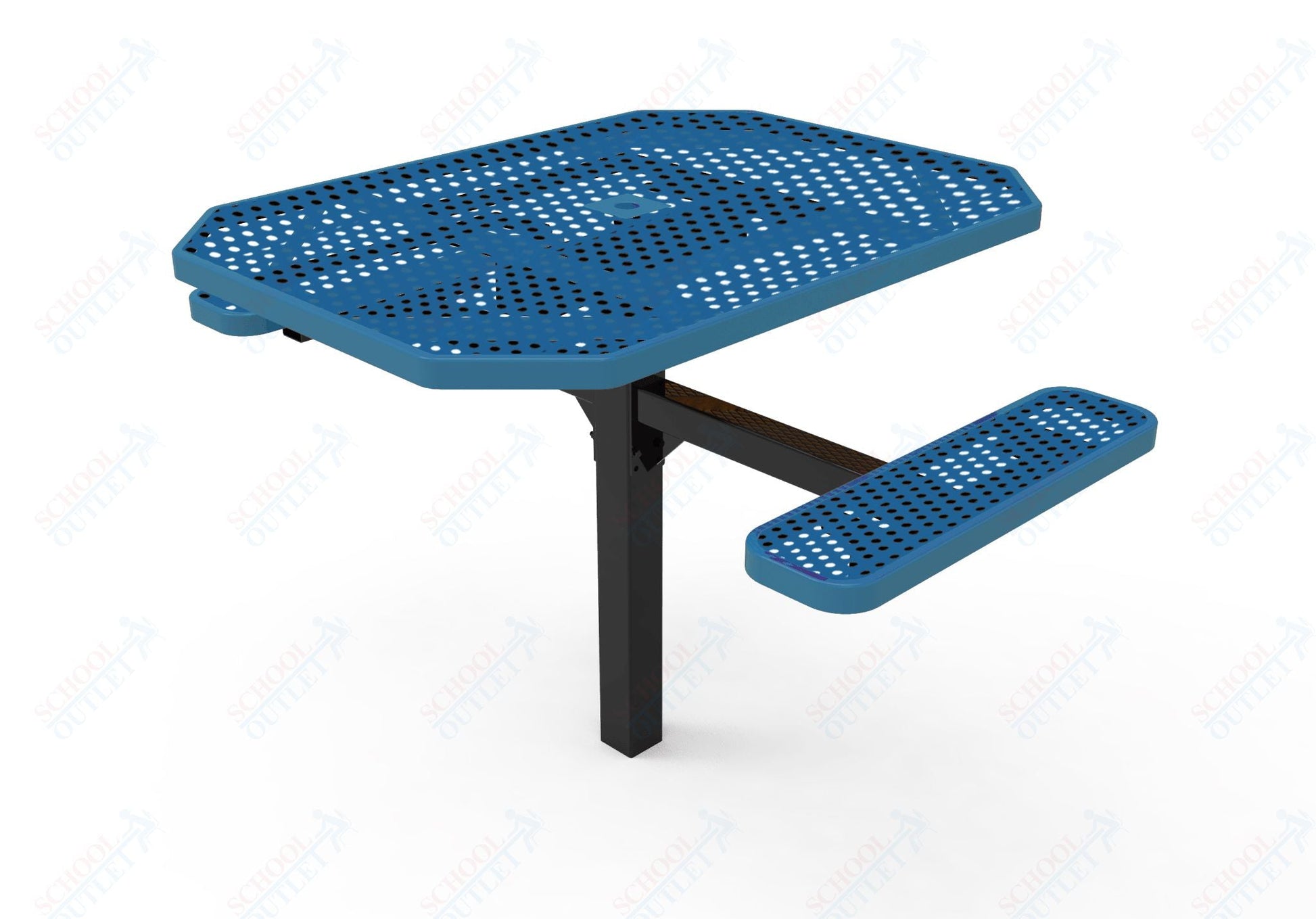 MyTcoat MYT - TOT46 - 16 - 012 46" Octagon Pedestal Picnic Table with Inground Mount, 2 Seat and ADA Accessible (77"W x 63"D x 30''H) - SchoolOutlet