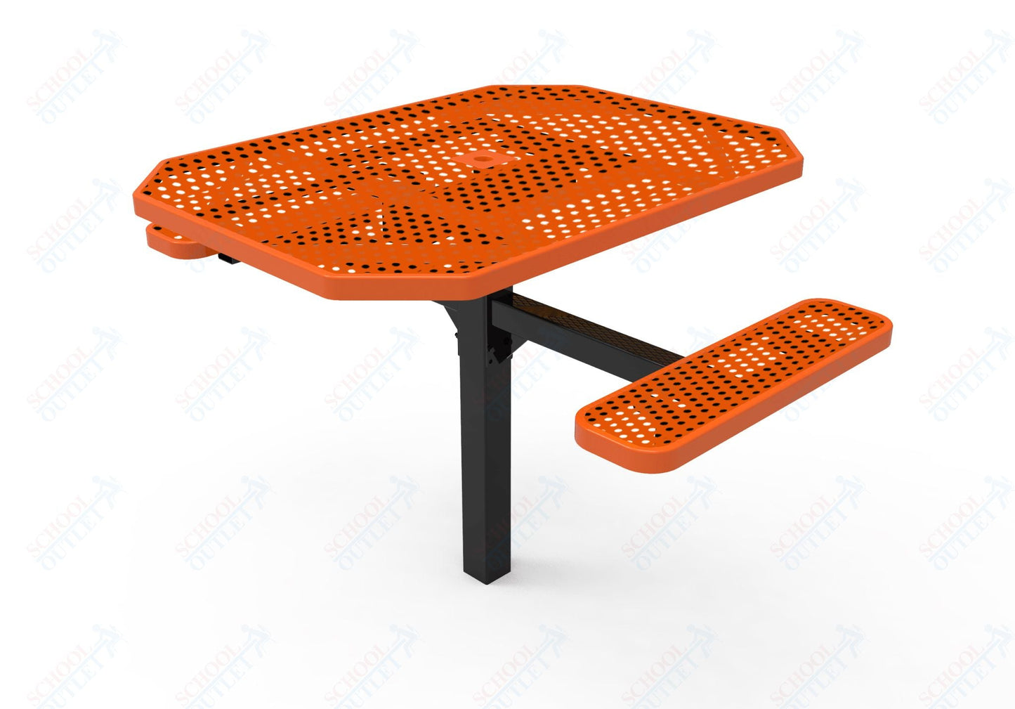MyTcoat MYT - TOT46 - 16 - 012 46" Octagon Pedestal Picnic Table with Inground Mount, 2 Seat and ADA Accessible (77"W x 63"D x 30''H) - SchoolOutlet