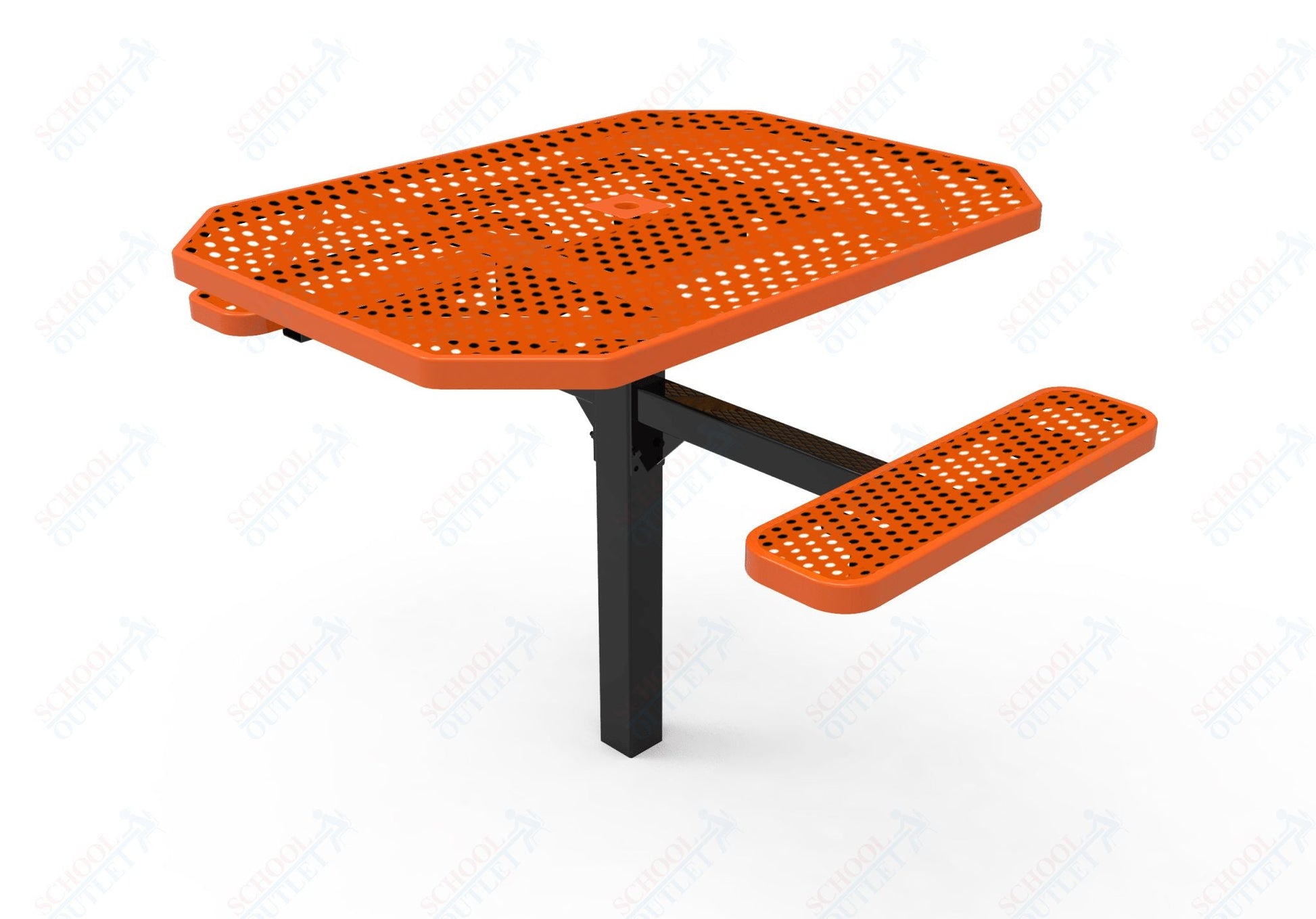 MyTcoat MYT - TOT46 - 16 - 012 46" Octagon Pedestal Picnic Table with Inground Mount, 2 Seat and ADA Accessible (77"W x 63"D x 30''H) - SchoolOutlet