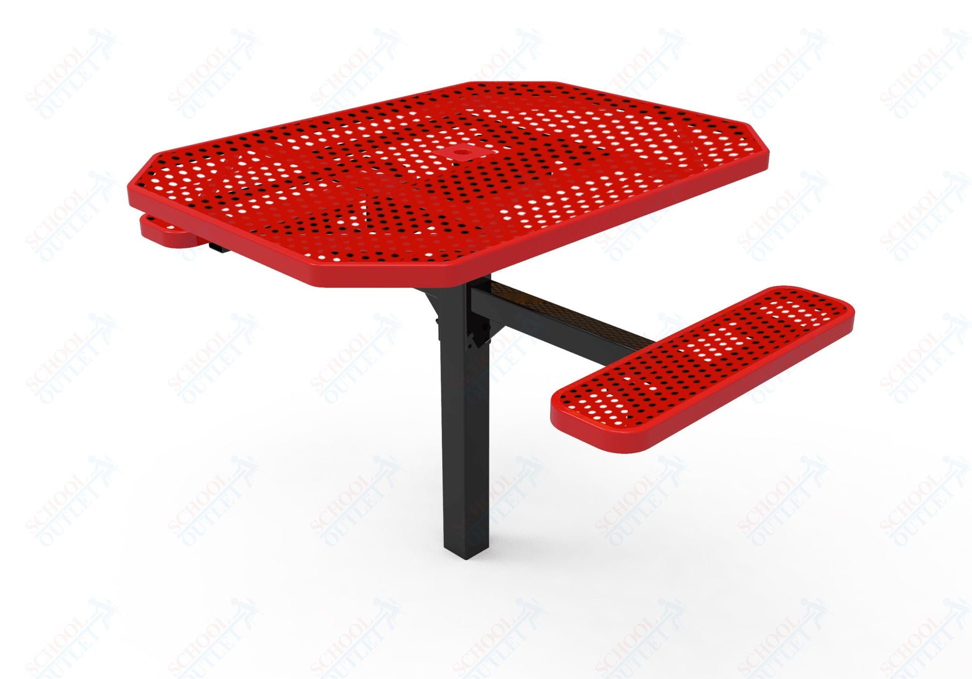 MyTcoat MYT - TOT46 - 16 - 012 46" Octagon Pedestal Picnic Table with Inground Mount, 2 Seat and ADA Accessible (77"W x 63"D x 30''H) - SchoolOutlet