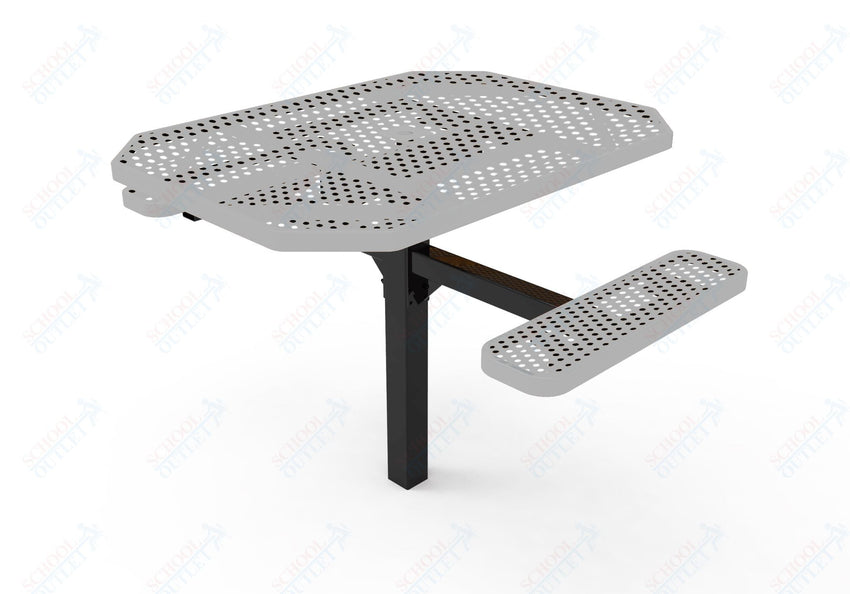 MyTcoat MYT - TOT46 - 16 - 012 46" Octagon Pedestal Picnic Table with Inground Mount, 2 Seat and ADA Accessible (77"W x 63"D x 30''H) - SchoolOutlet