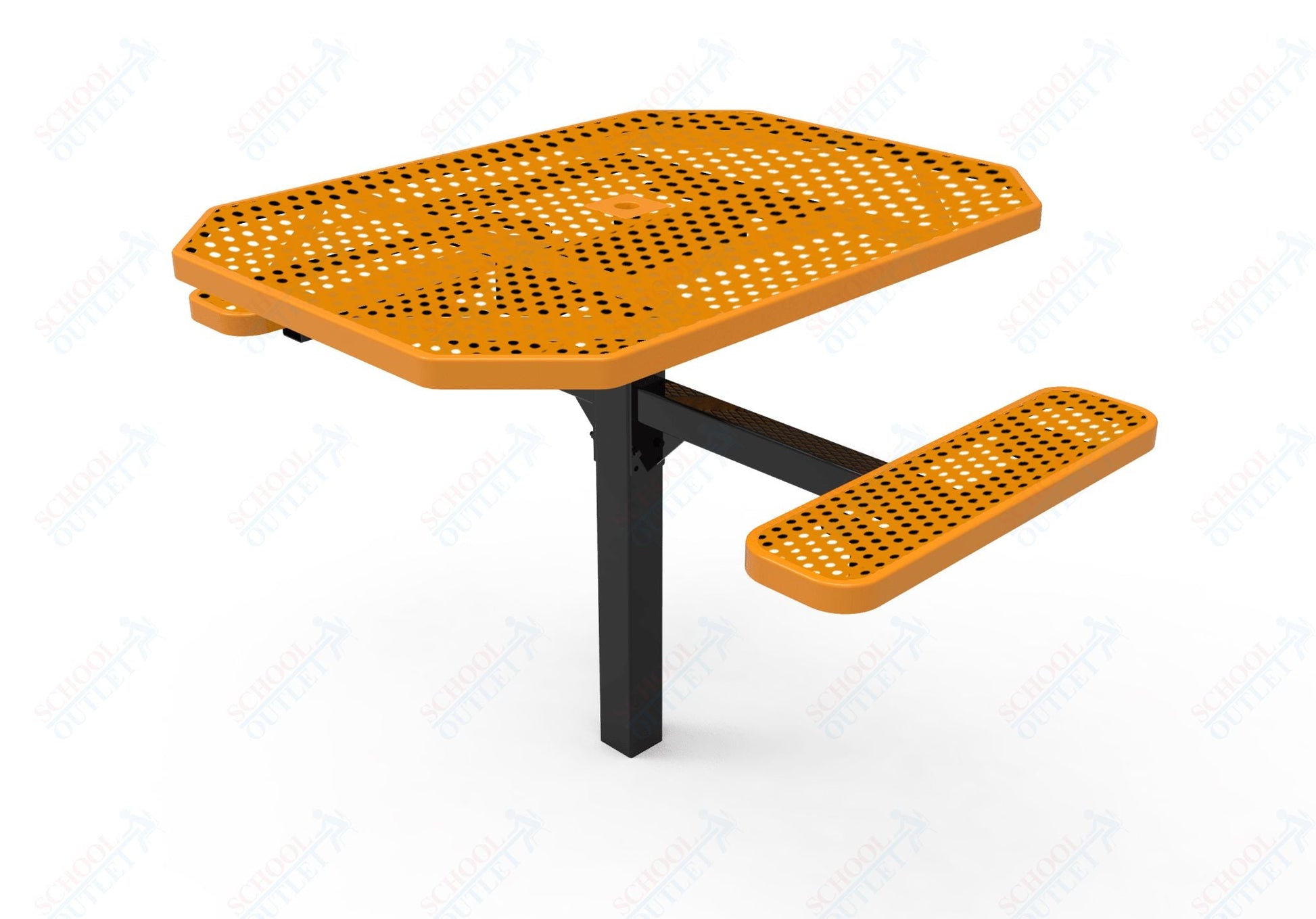 MyTcoat MYT - TOT46 - 16 - 012 46" Octagon Pedestal Picnic Table with Inground Mount, 2 Seat and ADA Accessible (77"W x 63"D x 30''H) - SchoolOutlet