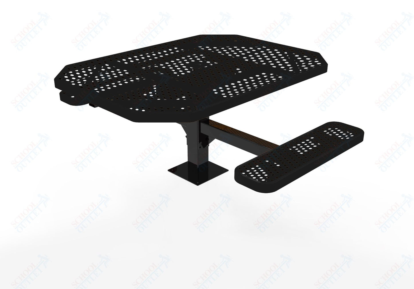MyTcoat MYT - TOT46 - 17 - 012 46" Octagon Pedestal Picnic Table with Surface Mount, 2 Seat and ADA Accessible (77"W x 63"D x 30"H) - SchoolOutlet
