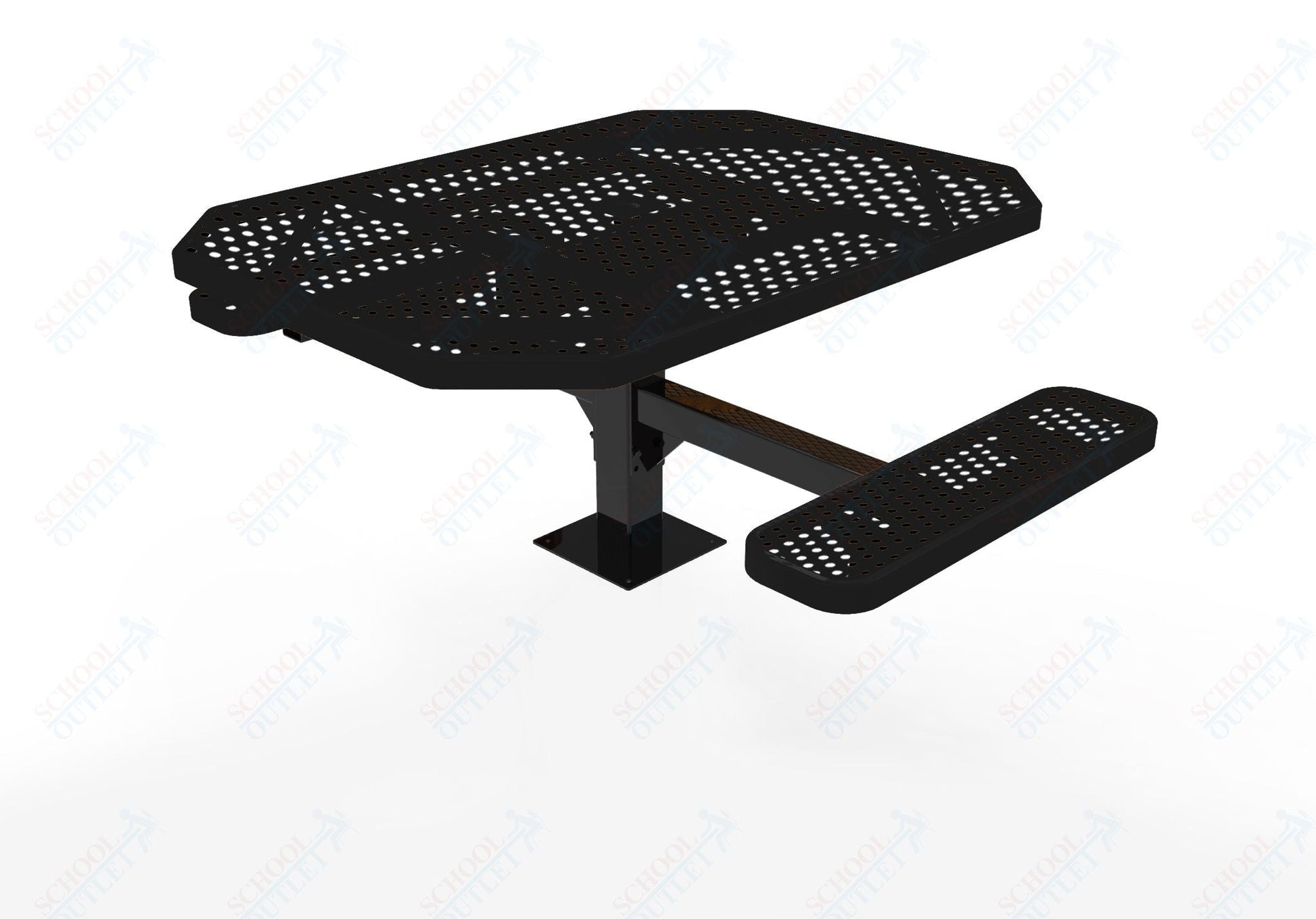 MyTcoat MYT - TOT46 - 17 - 012 46" Octagon Pedestal Picnic Table with Surface Mount, 2 Seat and ADA Accessible (77"W x 63"D x 30"H) - SchoolOutlet