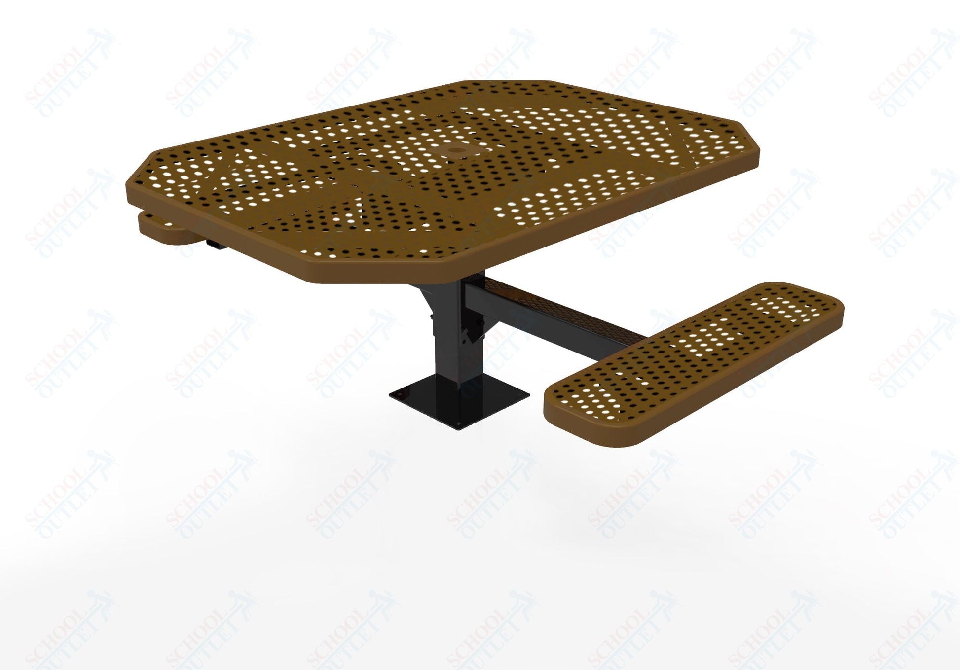 MyTcoat MYT - TOT46 - 17 - 012 46" Octagon Pedestal Picnic Table with Surface Mount, 2 Seat and ADA Accessible (77"W x 63"D x 30"H) - SchoolOutlet