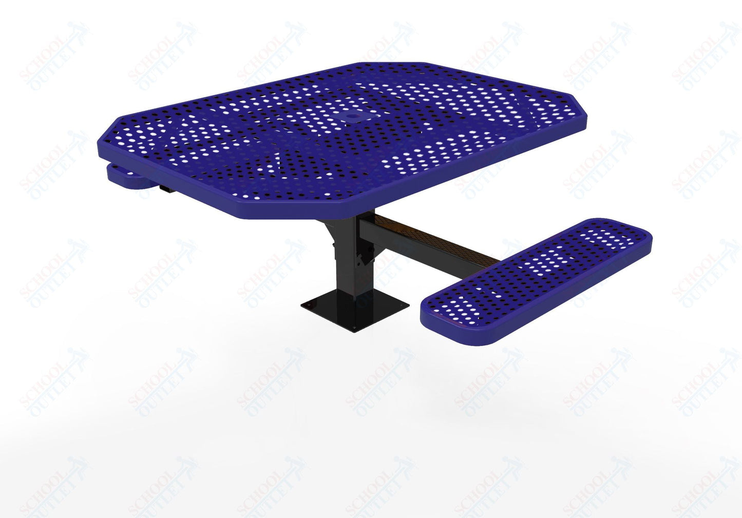 MyTcoat MYT - TOT46 - 17 - 012 46" Octagon Pedestal Picnic Table with Surface Mount, 2 Seat and ADA Accessible (77"W x 63"D x 30"H) - SchoolOutlet