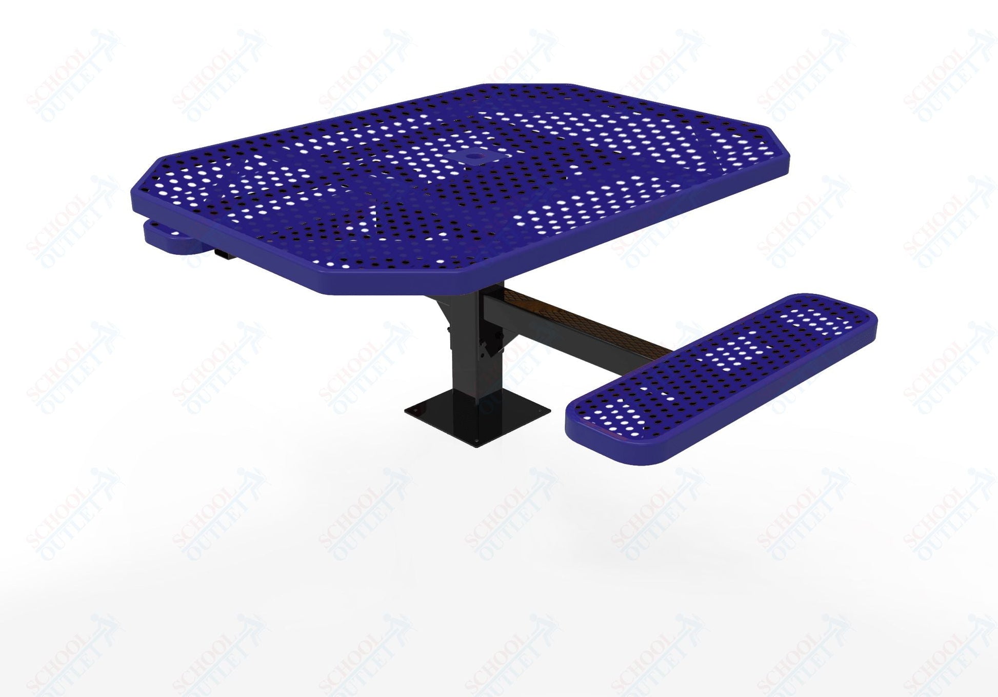 MyTcoat MYT - TOT46 - 17 - 012 46" Octagon Pedestal Picnic Table with Surface Mount, 2 Seat and ADA Accessible (77"W x 63"D x 30"H) - SchoolOutlet