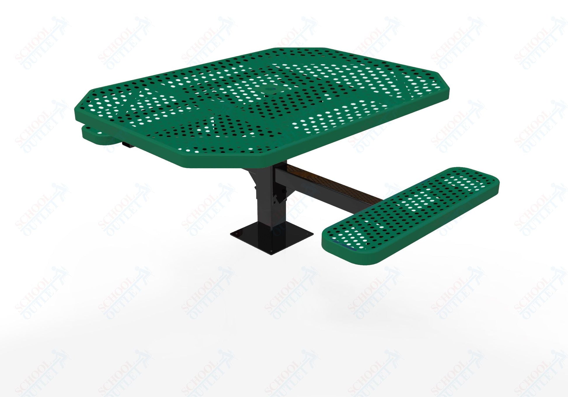 MyTcoat MYT - TOT46 - 17 - 012 46" Octagon Pedestal Picnic Table with Surface Mount, 2 Seat and ADA Accessible (77"W x 63"D x 30"H) - SchoolOutlet