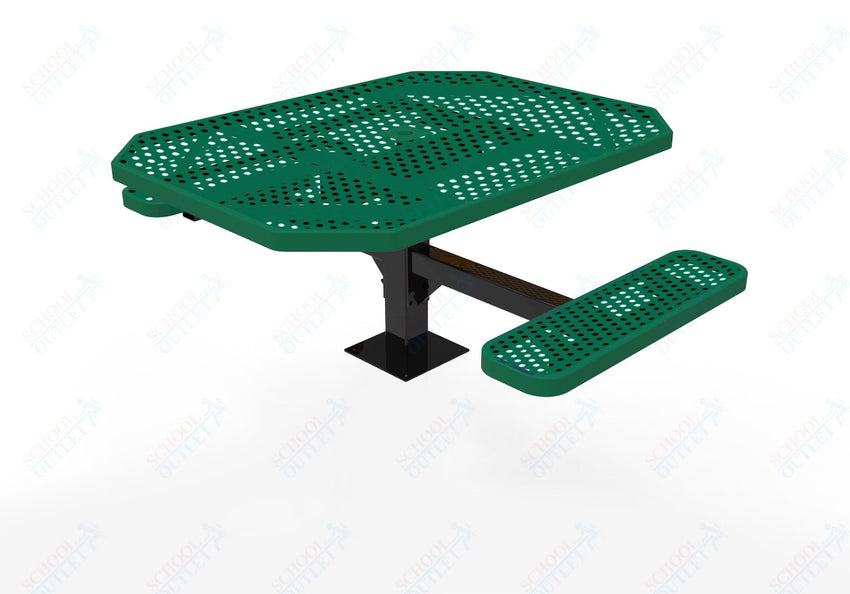MyTcoat MYT - TOT46 - 17 - 012 46" Octagon Pedestal Picnic Table with Surface Mount, 2 Seat and ADA Accessible (77"W x 63"D x 30"H) - SchoolOutlet