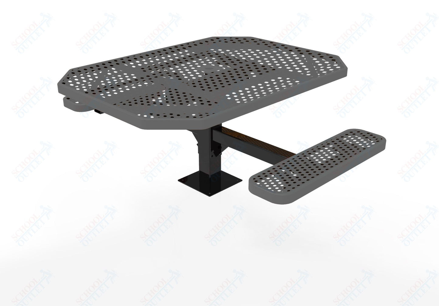 MyTcoat MYT - TOT46 - 17 - 012 46" Octagon Pedestal Picnic Table with Surface Mount, 2 Seat and ADA Accessible (77"W x 63"D x 30"H) - SchoolOutlet
