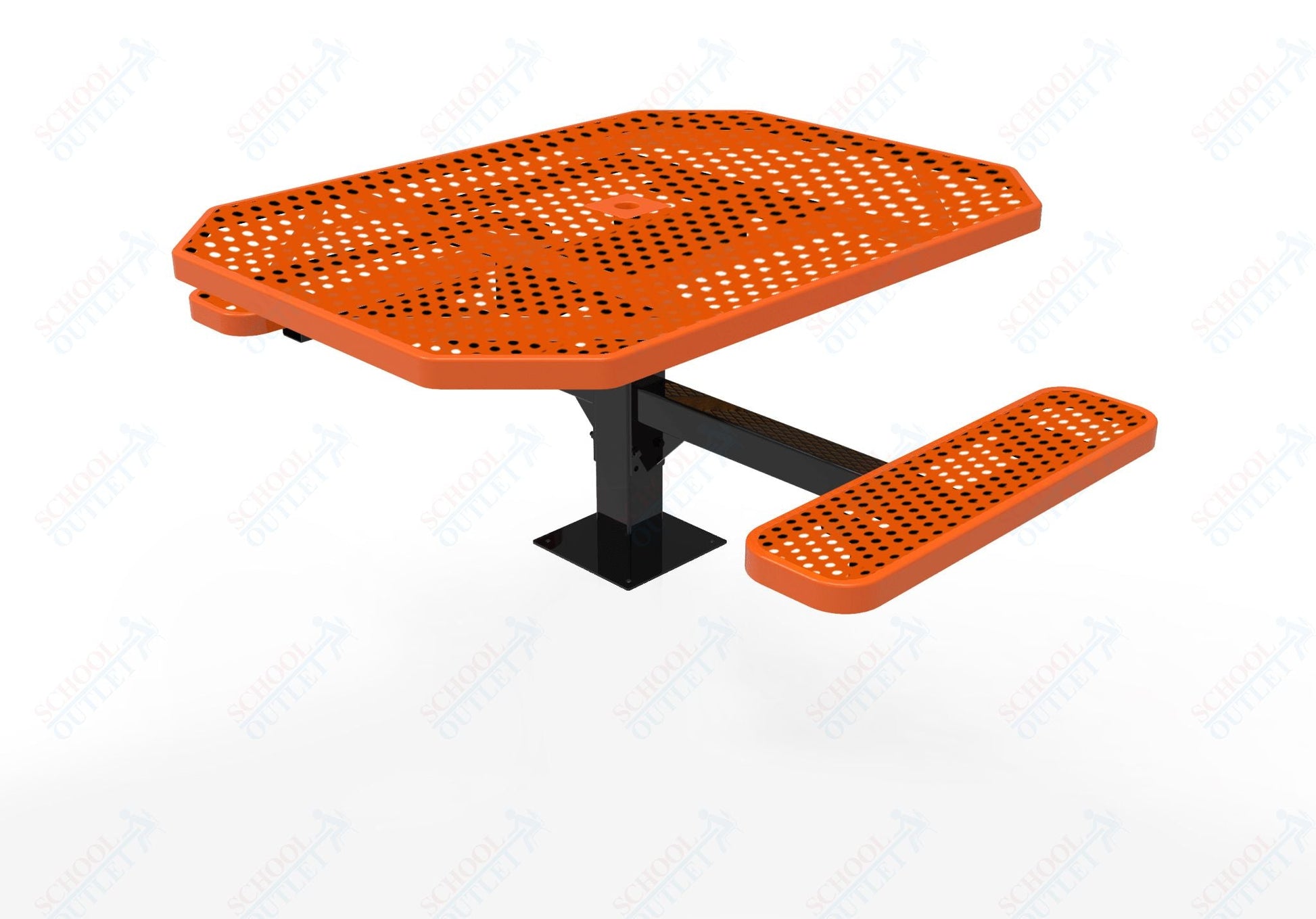 MyTcoat MYT - TOT46 - 17 - 012 46" Octagon Pedestal Picnic Table with Surface Mount, 2 Seat and ADA Accessible (77"W x 63"D x 30"H) - SchoolOutlet