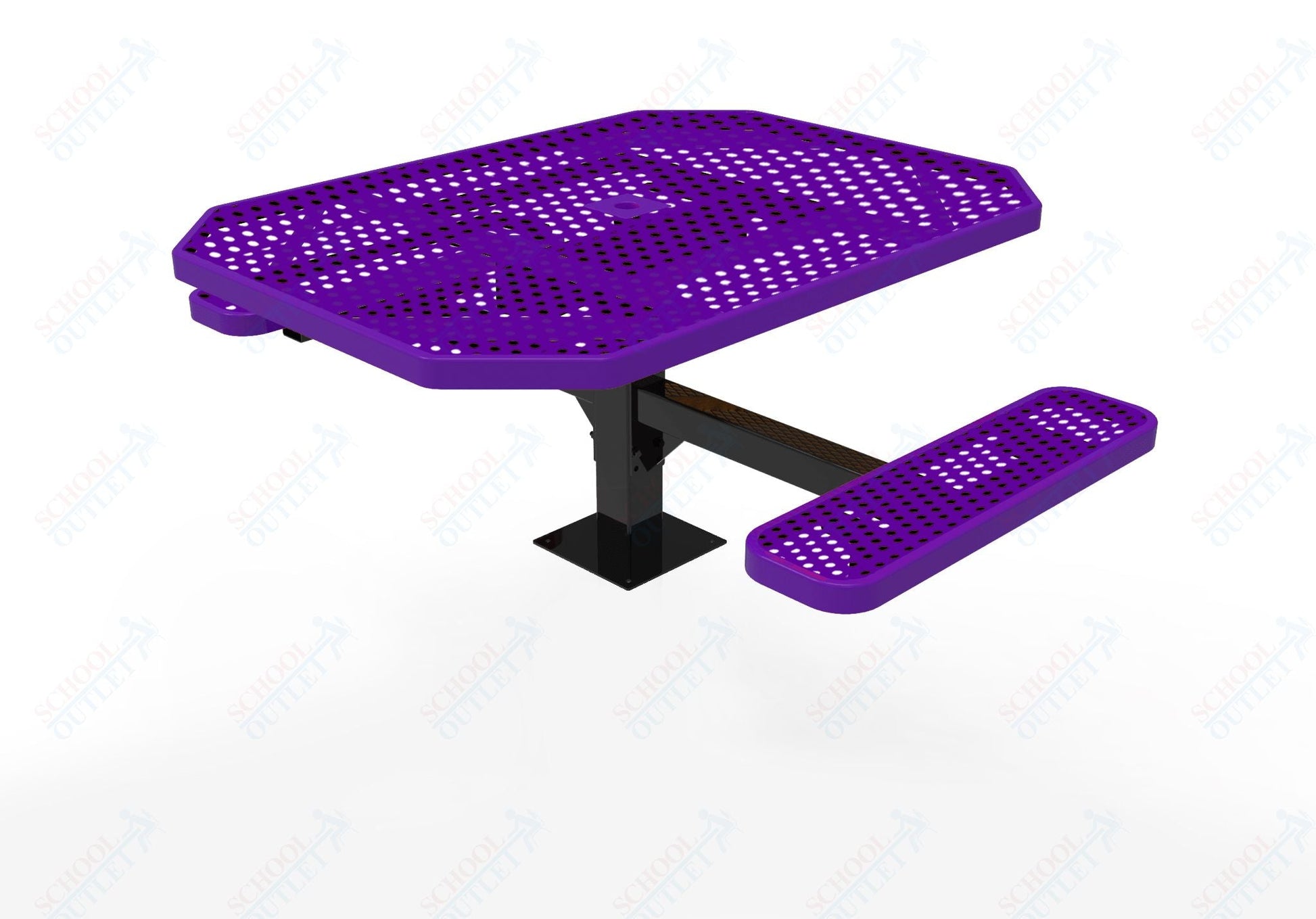 MyTcoat MYT - TOT46 - 17 - 012 46" Octagon Pedestal Picnic Table with Surface Mount, 2 Seat and ADA Accessible (77"W x 63"D x 30"H) - SchoolOutlet