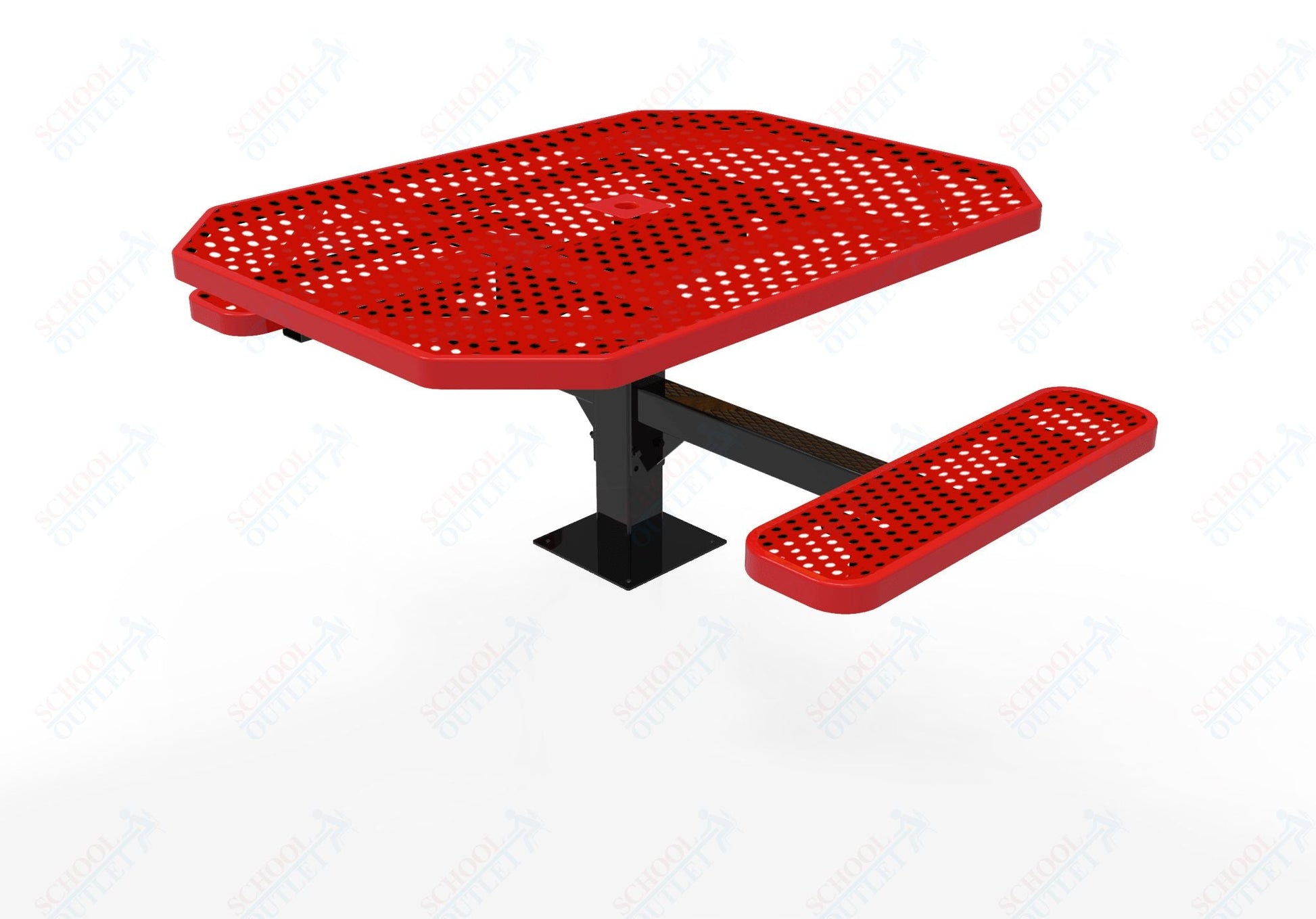 MyTcoat MYT - TOT46 - 17 - 012 46" Octagon Pedestal Picnic Table with Surface Mount, 2 Seat and ADA Accessible (77"W x 63"D x 30"H) - SchoolOutlet