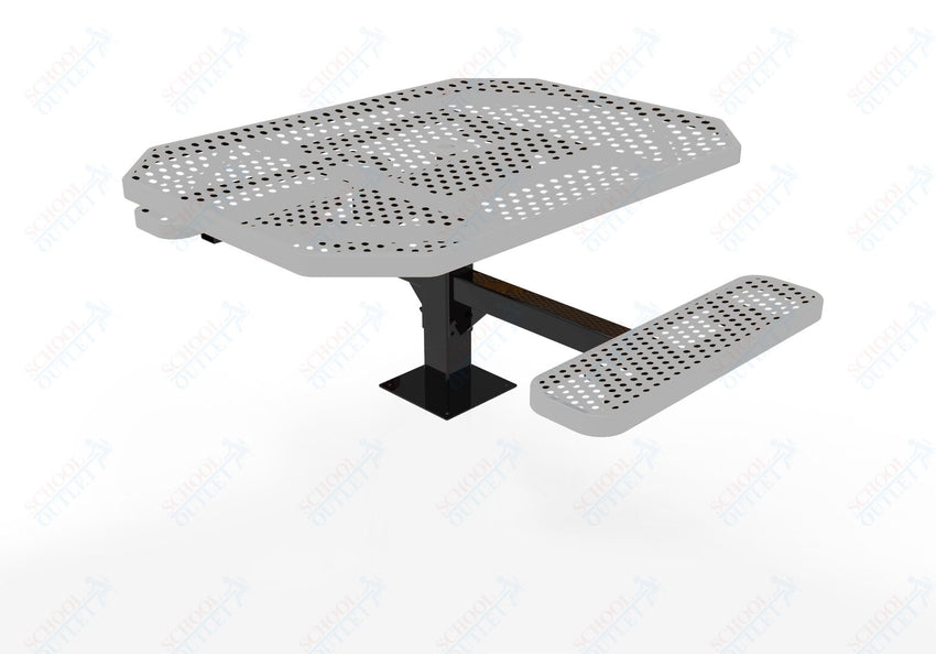 MyTcoat MYT - TOT46 - 17 - 012 46" Octagon Pedestal Picnic Table with Surface Mount, 2 Seat and ADA Accessible (77"W x 63"D x 30"H) - SchoolOutlet