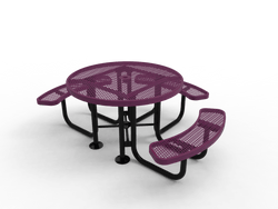 MyTcoat MYT-TRD46-013 46″ Round Portable Picnic Table with 3 Seat (80.1"W x 63.1"D x 30"H)