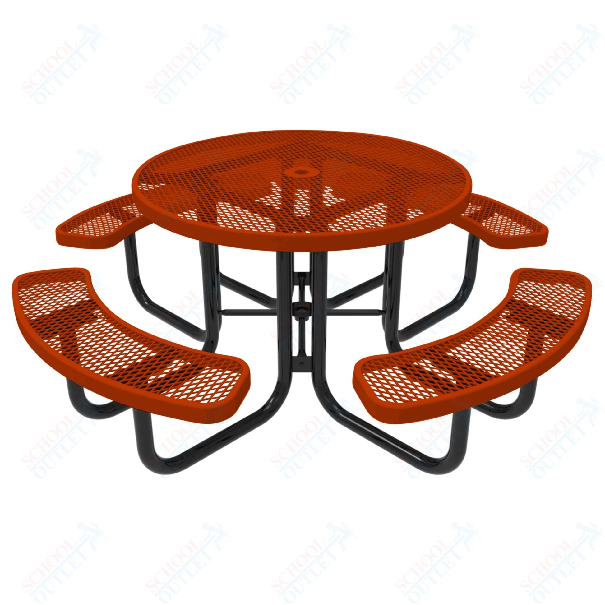 MyTcoat MYT - TRD46 46″ Round Portable Picnic Table (78"W x 78"D x 30"H) - SchoolOutlet
