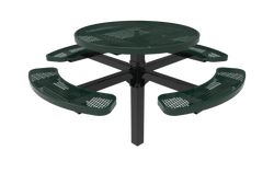 MyTcoat MYT-TRD46-12 46" Round Pedestal Picnic Table with Inground Mount (30"H)