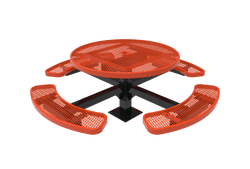 MyTcoat MYT-TRD46-13 46" Round Pedestal Picnic Table with Surface Mount (30"H)