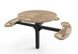 MyTcoat MYT-TRD46-14-003 46″ Round Pedestal Picnic Table with Inground Mount, 3 Seat and ADA Accessible (30"H)