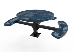 MyTcoat MYT-TRD46-15-003 46″ Round Pedestal Picnic Table with Surface Mount, 3 Seat and ADA Accessible (30"H)