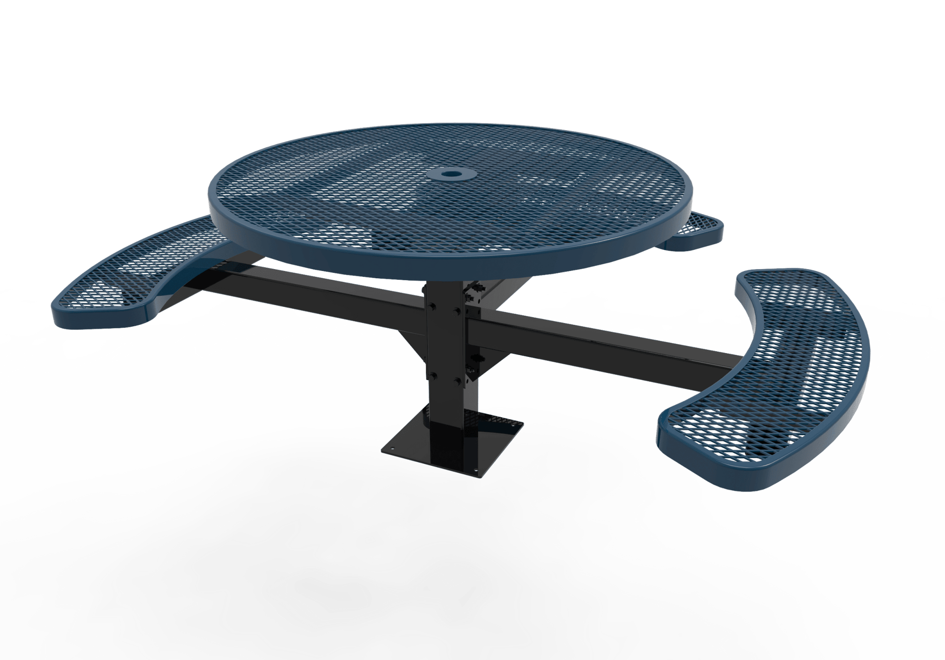 MyTcoat MYT-TRD46-15-003 46″ Round Pedestal Picnic Table with Surface Mount, 3 Seat and ADA Accessible (30"H) - SchoolOutlet