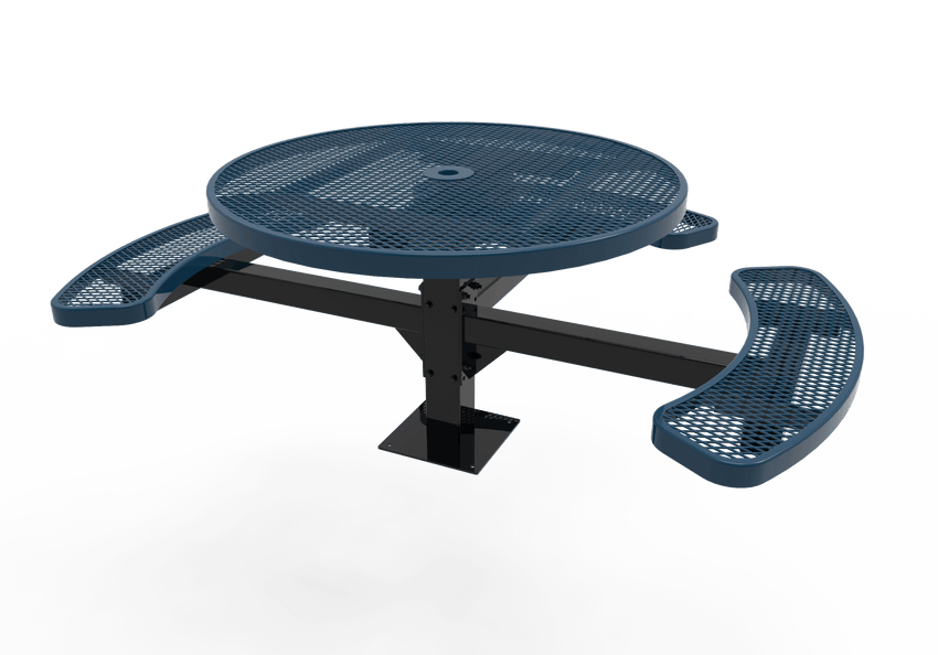 MyTcoat MYT-TRD46-15-003 46″ Round Pedestal Picnic Table with Surface Mount, 3 Seat and ADA Accessible (30"H) - SchoolOutlet