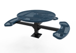 MyTcoat MYT-TRD46-15-003 46″ Round Pedestal Picnic Table with Surface Mount, 3 Seat and ADA Accessible (30