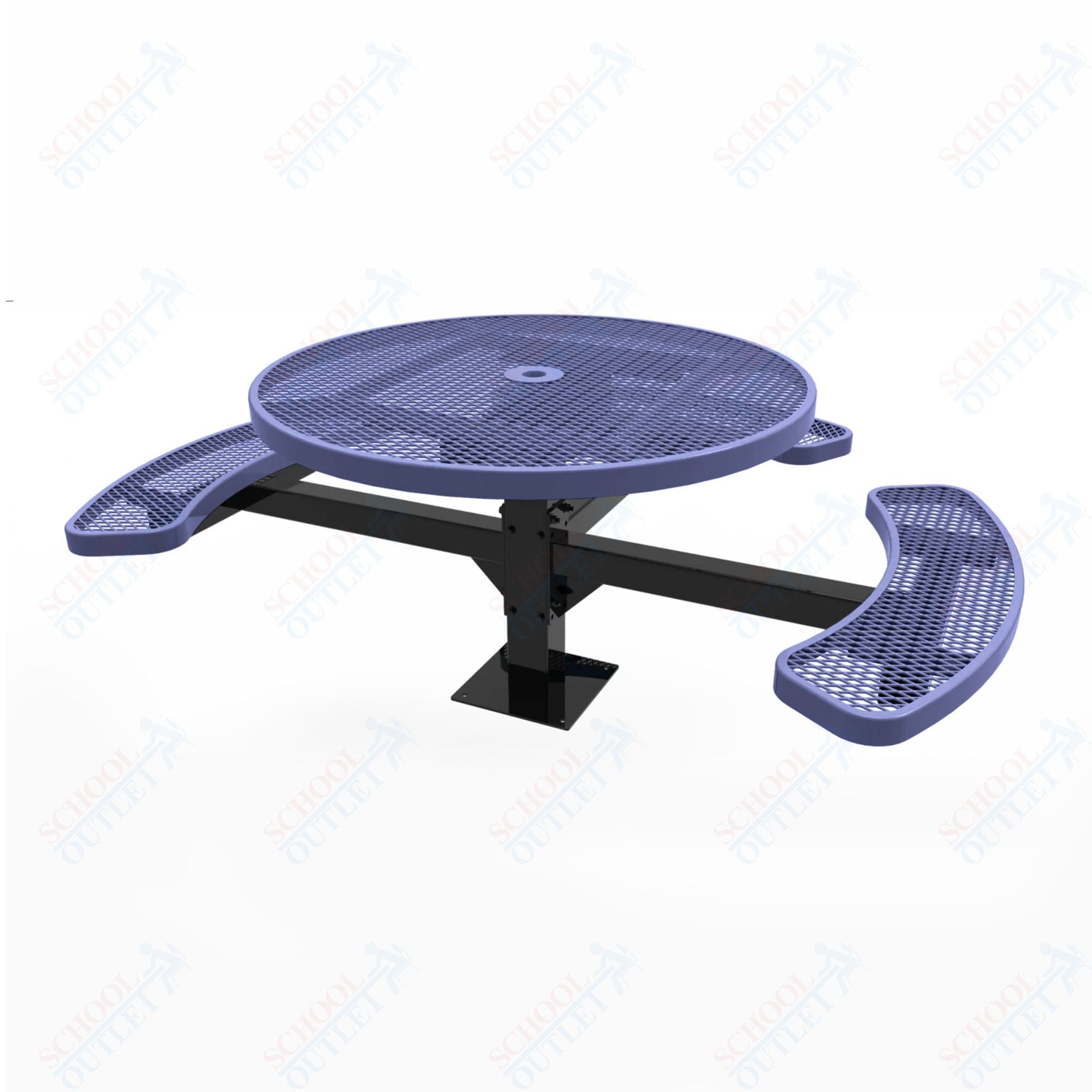 MyTcoat MYT - TRD46 - 15 - 003 46″ Round Pedestal Picnic Table with Surface Mount, 3 Seat and ADA Accessible (30"H) - SchoolOutlet