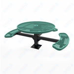 MyTcoat MYT - TRD46 - 15 - 003 46″ Round Pedestal Picnic Table with Surface Mount, 3 Seat and ADA Accessible (30