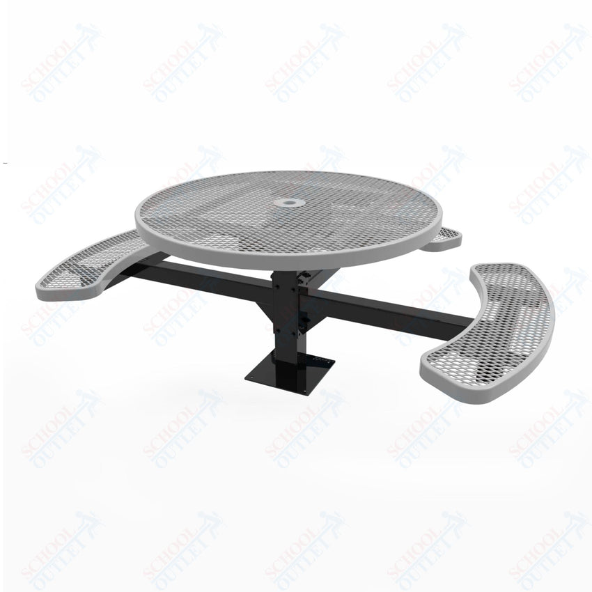 MyTcoat MYT - TRD46 - 15 - 003 46″ Round Pedestal Picnic Table with Surface Mount, 3 Seat and ADA Accessible (30"H) - SchoolOutlet