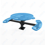 MyTcoat MYT - TRD46 - 15 - 003 46″ Round Pedestal Picnic Table with Surface Mount, 3 Seat and ADA Accessible (30
