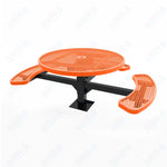 MyTcoat MYT - TRD46 - 15 - 003 46″ Round Pedestal Picnic Table with Surface Mount, 3 Seat and ADA Accessible (30