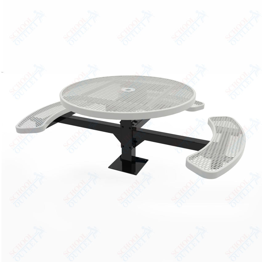 MyTcoat MYT - TRD46 - 15 - 003 46″ Round Pedestal Picnic Table with Surface Mount, 3 Seat and ADA Accessible (30"H) - SchoolOutlet