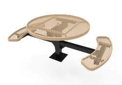 MyTcoat MYT-TRD46-17-002 46″ Round Pedestal Picnic Table with Surface Mount, 2 Seat and Alternate ADA Accessible (30"H)