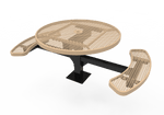 MyTcoat MYT-TRD46-17-002 46″ Round Pedestal Picnic Table with Surface Mount, 2 Seat and Alternate ADA Accessible (30