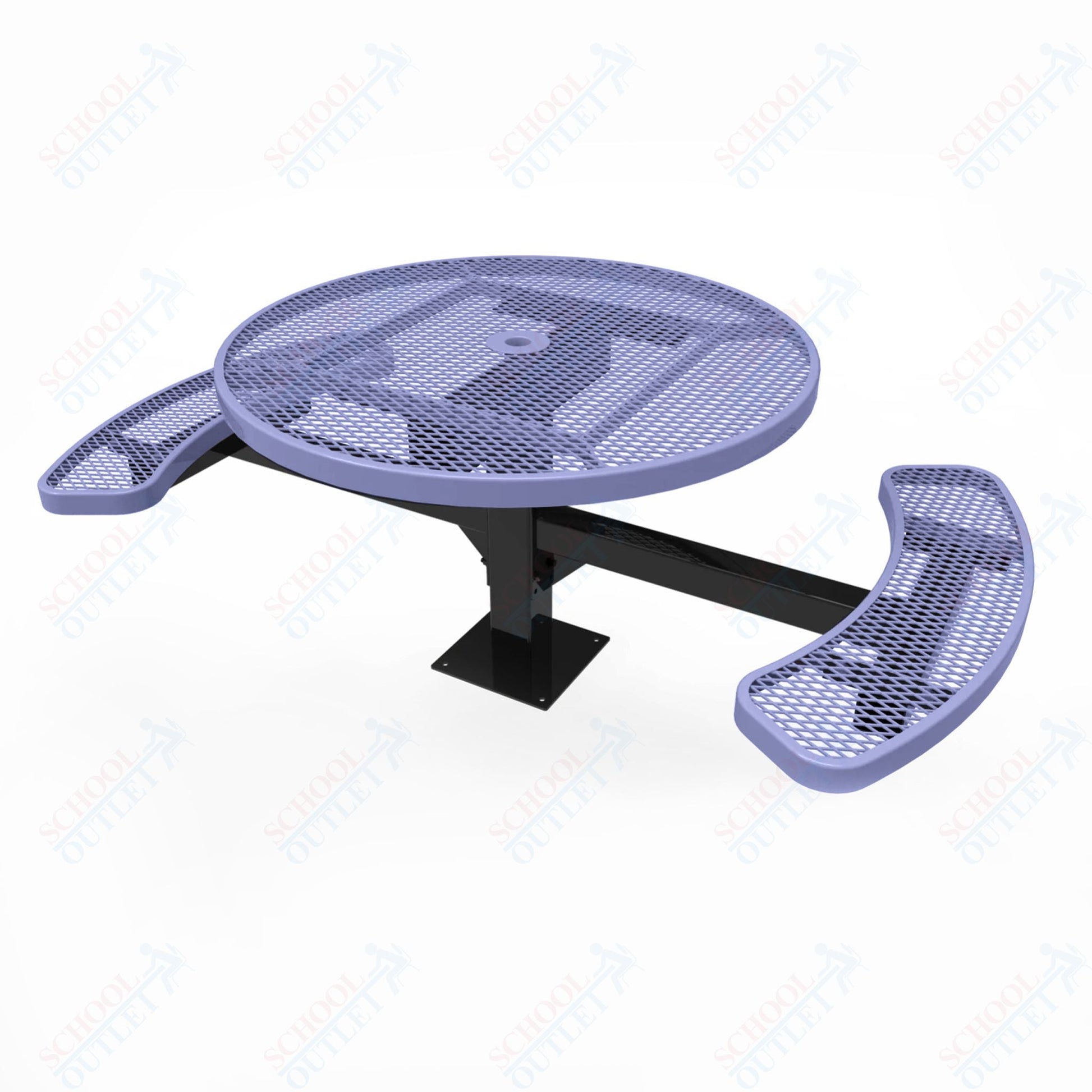 MyTcoat MYT - TRD46 - 17 - 002 46″ Round Pedestal Picnic Table with Surface Mount, 2 Seat and Alternate ADA Accessible (30"H) - SchoolOutlet