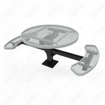 MyTcoat MYT - TRD46 - 17 - 002 46″ Round Pedestal Picnic Table with Surface Mount, 2 Seat and Alternate ADA Accessible (30