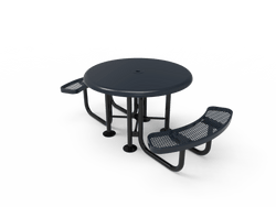 MyTcoat MYT-TRS46-002 46″ Round Solid Top Portable Picnic Table with 2 Seat (80"W x 42.5"D x 30"H)