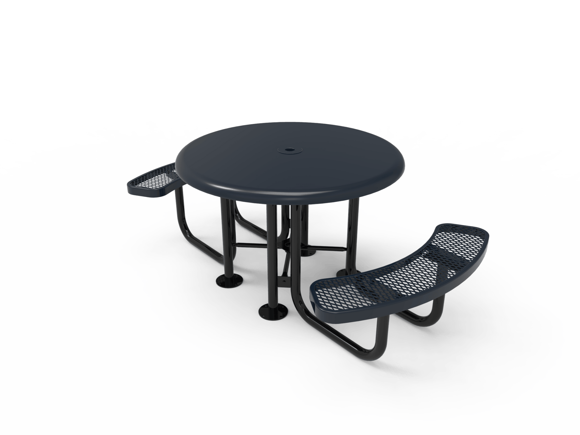 MyTcoat MYT-TRS46-002 46″ Round Solid Top Portable Picnic Table with 2 Seat (80"W x 42.5"D x 30"H) - SchoolOutlet