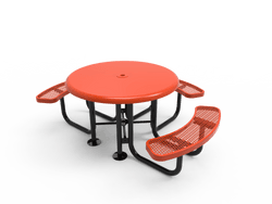 MyTcoat MYT-TRS46-003 46″ Round Solid Top Portable Picnic Table with 3 Seat (80"W x 71"D x 30"H)