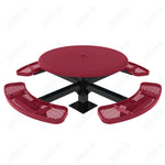 MyTcoat MYT - TRS46 - 12 46″ Round Solid Top Pedestal Picnic Table With Inground Mount (30