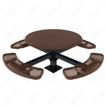 MyTcoat MYT - TRS46 - 12 46″ Round Solid Top Pedestal Picnic Table With Inground Mount (30