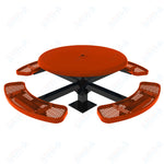 MyTcoat MYT - TRS46 - 12 46″ Round Solid Top Pedestal Picnic Table With Inground Mount (30